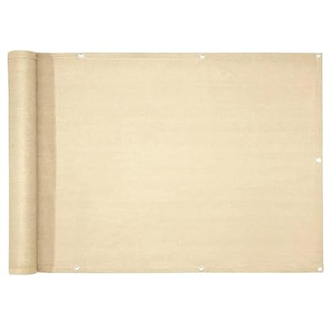 casa pura Osłona balkonowa z ochroną przed promieniowaniem UV – 90 x 500 cm – odporna na warunki atmosferyczne i łatwa w pielęgnacji specjalna tkanina HDPE –