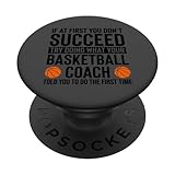 Funny Basketball Coach If At First You Don't Succeed Humor PopSockets PopGrip Adhesivo