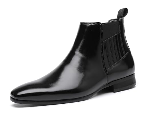Image of Men's Chelsea Boots Leather Classic Elastic Slip On Chukka Ankle Boots for Men