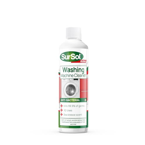 SurSol Active - Washing Machine Cleaner & Sanitiser | Anti-bacterial Removes Limescale, Odours and Dirt | Sea Breeze Scent - 500ml