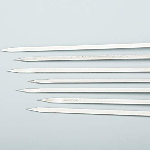 Good 50 peças de garfos de aço inoxidável para churrasco, cabo de madeira, palitos de churrasco, agu