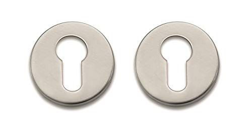 Bricard 668021 Paire de rosaces INOX Tempo Design pour Porte dentrée, Cylindre européen