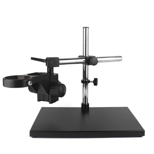 Microscope Industrial Binocular Trinocular Microscope Camera Stand Holder Arm Bracket 76mm Universal 360 Rotating Maintenance Workbench(Black A)