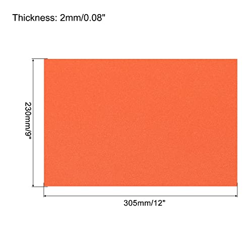 Image of uxcell EVA Foam Sheets Orange 12 Inch x 9 Inch 2mm Thickness for Crafts DIY Pack of 30