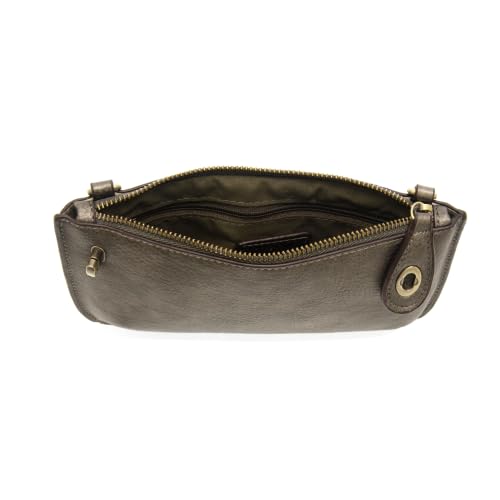 Image of Joy Susan Women's Fashion Purse Mini Crossbody Wristlet Clutch Handbag - Metallic Dark Chrome