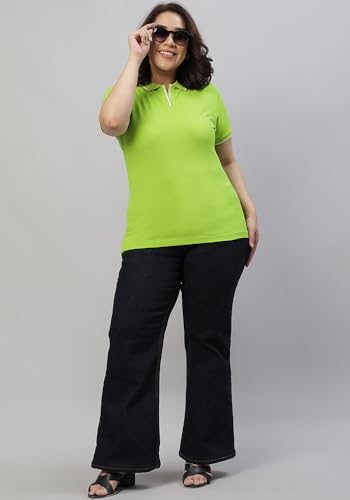 Image of Wear Your Opinion Women's Plus Size Tipped Collar Neck Polo Tshirt