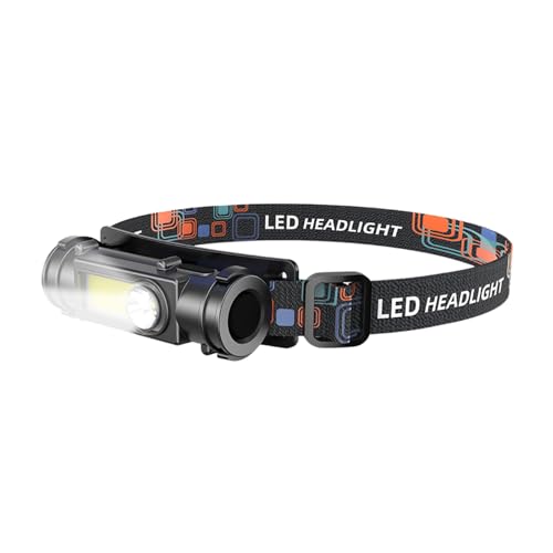 Maciun Linterna frontal recargable, luz de trabajo magnética LED para patrulla nocturna, mochilero, bicicleta, exploración, correr, camping, montañismo, pesca