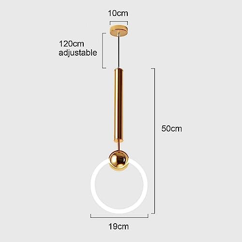 Iluminación colgante nórdica moderna LED dorada de 19cm para sala de estar 7