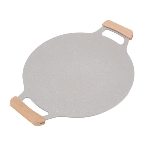HERCHR Korean Bbq Grill Pan, 30cm Round Nonstick Indoor/Outdoor Griddle Grill Plate for Gas Stove Top