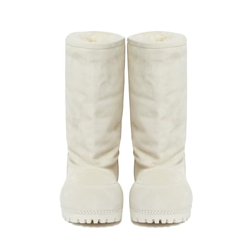 Women's Platform Snow Boots Suede Fur Hippy Mid Calf Winter Boots Classic Slip On Comfortable High Boots Chunky Trending Shoes2