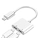 Produktbild [Apple MFi-zertifizierter] iPhone Kopfhörer Adapter und Splitter Dual Lightning-Ladekabel Aux-Audioadapter Kompatibel mit dem iPhone 12 11 XS XR X 8 7 Konverter Laden + Anrufen + Musiksteuerung