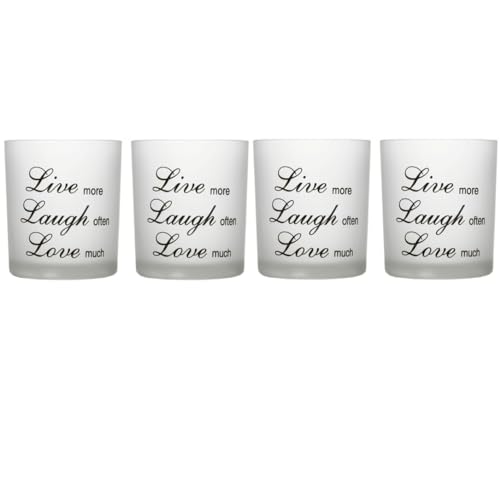 Hosley's Set of 4 Votive Candle Holders - Glass Candle Holder for Home Decor, Weddings, Parties, and Events - Perfect Glass Votive Candle Holders for Tea Lights