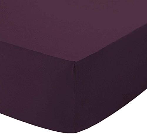 British Home Bedding Percale Fitted Sheets Plain dyed Bed Sheets (Cream, Single)