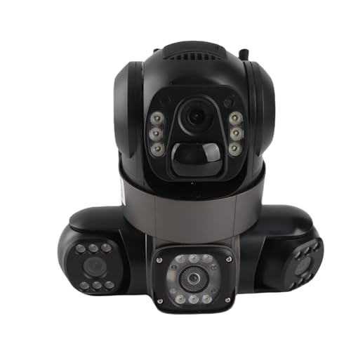 Dpofirs Telecamera di Sicurezza da Esterno con Triplo Obiettivo, a 3 Telecamere 2K con Vista a 360°, Pannello Solare da 8 W, Batteria da 8000 MAh, Rilevamento del Movimento AI,