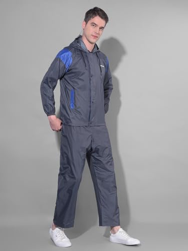 Image of Dollar Rainguard Men's Reversible Full Sleeve Solid Raincoat Set With Adjustable Hood and Pocket