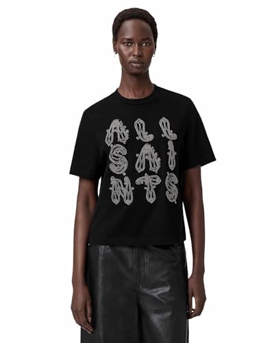 AllSaints Craneo Etienne sweatshirt à capuche noir en coton premium pour femme L