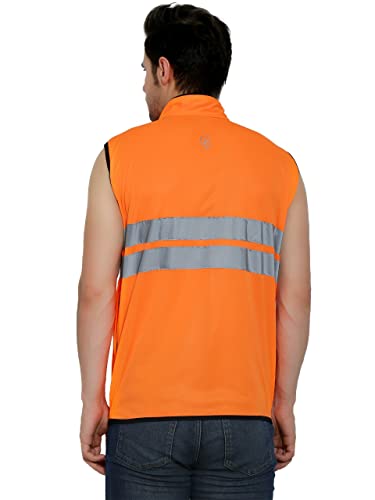 Image of Reflective Cycling Jacket Windproof Bike Jacket Coat for Running Hiking Walking Night Jacket with reflective strips for safety