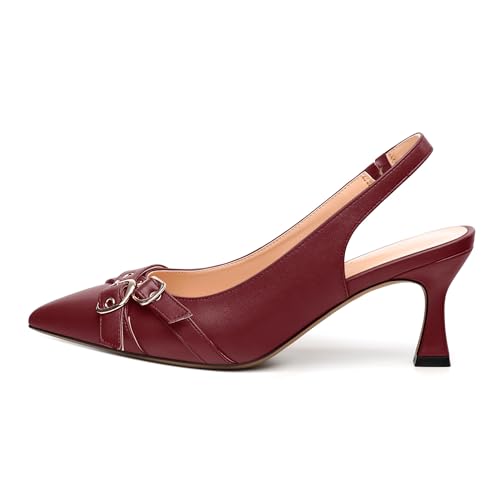 Women's Pumps, Pointed Toe Stiletto Heel Slingback Pumps, Elastic Strap Fashion Solid Matte Pumps for Women2