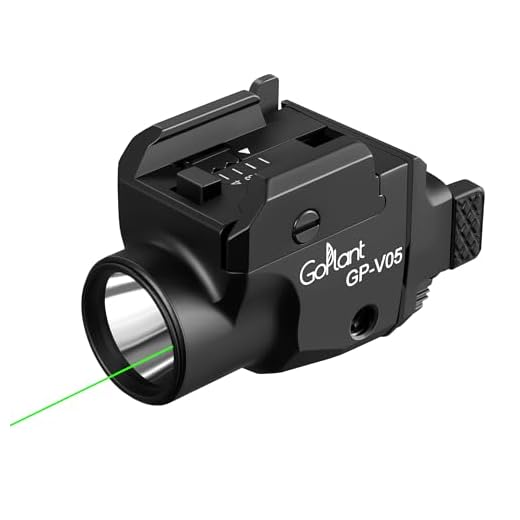 GOPLANT 1500 Lumens Compact Weapon Laser Light, Aircraft Grade Aluminum Pistol Light, Adjustable Rail-Mounted Handgun Light and Green Laser Combo (Black)