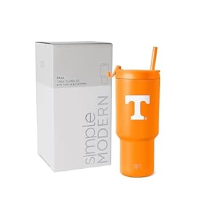 Simple Modern Officially Licensed Collegiate Tennessee Volunteers 30oz Tumbler with Flip Lid and Straws | Insulated Cup Stainless Steel | Gift for Men Women | Trek Collection | University of Tennessee