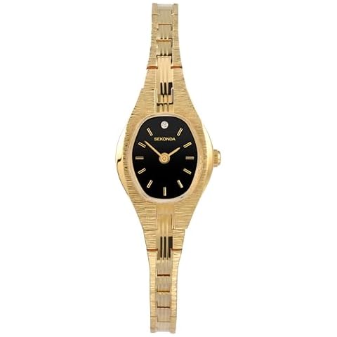 Sekonda Evelyn Gold Cocktail Watch with Black Dial Cover