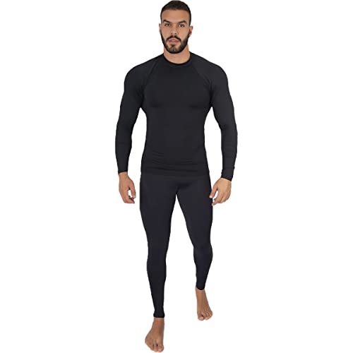 Conjunto Blusa e Calça Térmica Unissex Proteção UV Cor:Preto;Tamanho:GG