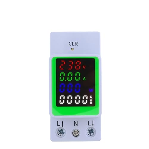 100A AC80-270V Voltage Current KWH Electric Energy Monitor Meter Volt AMP Voltmeter Ammeter Wattmeter din Rail(GBDQA-D)