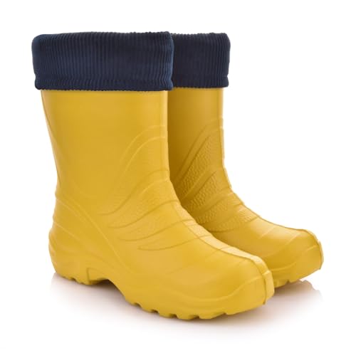 LEMIGO Unisex Kinder EVA Gummistiefel Gefüttert Leichte Warme Regenstiefel Jungen Mädchen TERMIX 861 22-37 EU (Gelb, 28/29) LEMIGO Unisex Kinder EVA Gummistiefel Gefüttert Leichte Warme Regenstiefel Jungen Mädchen TERMIX 861 22-37 EU (Gelb, 28/29)