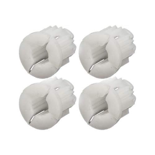 tecuro Juego de 4 casquillos de bloqueo universales para grifos y válvulas de dos manijas, apto para dientes de válvula, diámetro de 7,5 mm, baño, cocina, sótano, plástico blanco