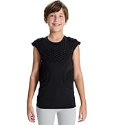 DEVOROPA Youth Boys Football Baseball Padded Shirt Sleevess Compression Shirt Chest Protector Sof...