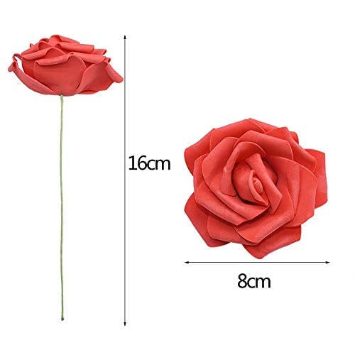 10/20/30 sztuk 8CM pianka pe róża kwiaty głowa do dekoracji ślubnej domu sztuczne kwiaty DIY bukiet panny młodej sztuczne kwiaty (fioletowy 30 sztuk)