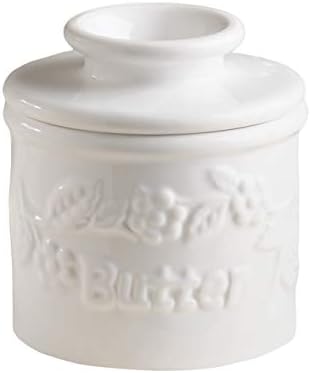 The Original Butter Bell Crock by L. Tremain, Specialty Crocks, Classic - White Raised Floral