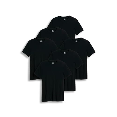 Jockey Men's Undershirt Big & Tall Classic Crew Neck Undershirt- 6 Pack, Black, XL