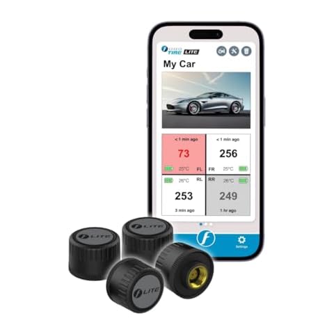 FOBO TIRE LITE TPMS Sensor - Wireless Tire Pressure Monitoring System with Bluetooth 5.0 | Real-Time Tire Pressure Sensor | Easy DIY Installation for Car SUV & 4x4 | Compatible with iOS & Android Cover