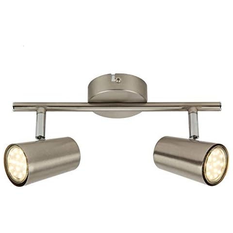 SEESEER LED Deckenleuchte Spotbalken Drehbar, 2-Flammig LED Strahler Deckenlampe Spot,3W GU10 230V IP20 Metall Warmweiß LED Deckenstrahler, Modern Deckenspots für Küche, Wohnzimmer, Schlafzimmer Cover