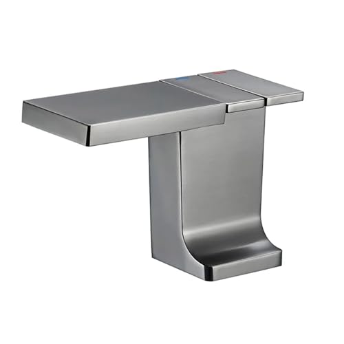 Grifo monomando de baño para eliminar salpicaduras en lavabo con latón de oro cepillado 4