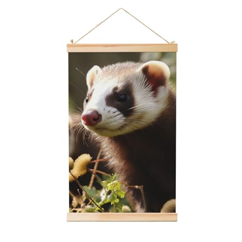 Peinture murale furet bois grand format pour masquer mur vide
