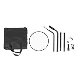 UnterfahrzeugInspektionsSpiegel mit LEDLicht, 30 cm konvexer Acrylspiegel, höhenverstellbar 80–130 cm für PKW, LKW und Sicherheitskontrollen