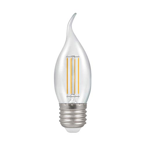 Crompton E27 LED Bent-Tip Filament Candle Bulbs 5 Watts Dimmable 470LM / 40W Incandescent Equivalent C35 Edison Screw (SES-E27) Candle Light Bulbs Warm White 2700K