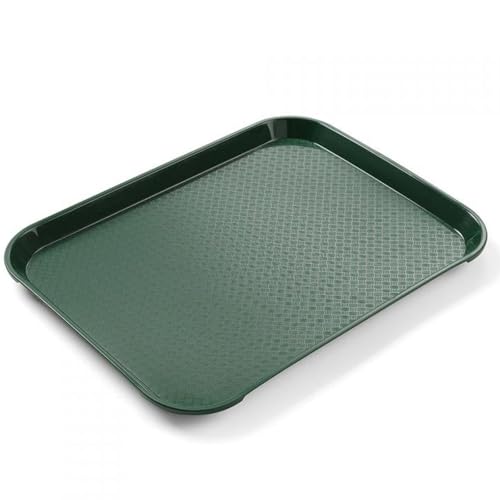 HENDI Bandeja de Servicio, pequeña, Rectangular, Multiusos, Bandeja para Servir Comida rápida, Bebidas, Fast Food, Bandeja de Cocina, 256x345x(H) 20mm, Verde, Polipropileno