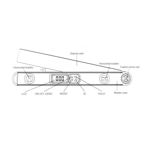 Buscador de Ángulo Digital de Aleación de Aluminio 0-225° miniatura 3