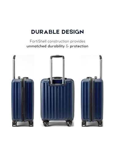 Image of MOVE-MEANT Set of 3 ROAMIFY Small Cabin, Medium Check-in & Large Check-in Suitcase | 55 Cm, 66 Cm & 75 Cm | 360 Degree 8 Wheels Number Lock Polycarbonate Navy Blue Trolley Bag | Luggage for Travel - Pack of