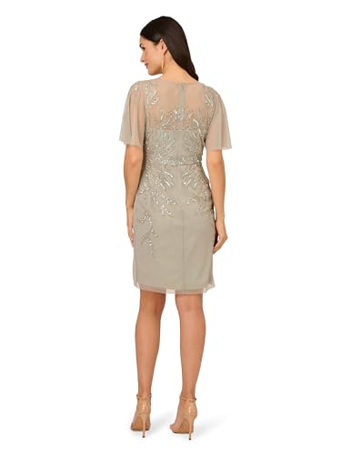 Image of Adrianna Papell Womens Beaded Cocktail Dress