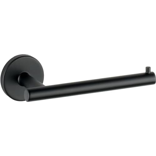 DELTA FAUCET 75950-BL Trinsic Wall Mount Single Post Toilet Paper Holder Bath Hardware Accessory in Matte Black