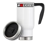 Photo Gallery hashtag no excuses go to the gym - tazza termica da viaggio con isolamento sottovuoto, 480 ml, colore: bianco Photo Gallery hashtag no excuses go to the gym - tazza termica da viaggio con isolamento sottovuoto, 480 ml, colore: bianco