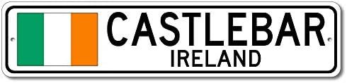 Castlebar, Ireland - Irish Flag Street Sign - Metal Novelty Sign, Sign, Man Cave Street Sign, Ireland City Sign, Irish Pub and Bar Wall Decor - 4x18 inches image 5