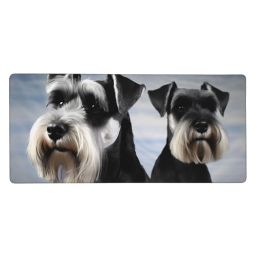 Tapis de bureau Schnauzer grand format pour le télétravail et l'organisation du clavier