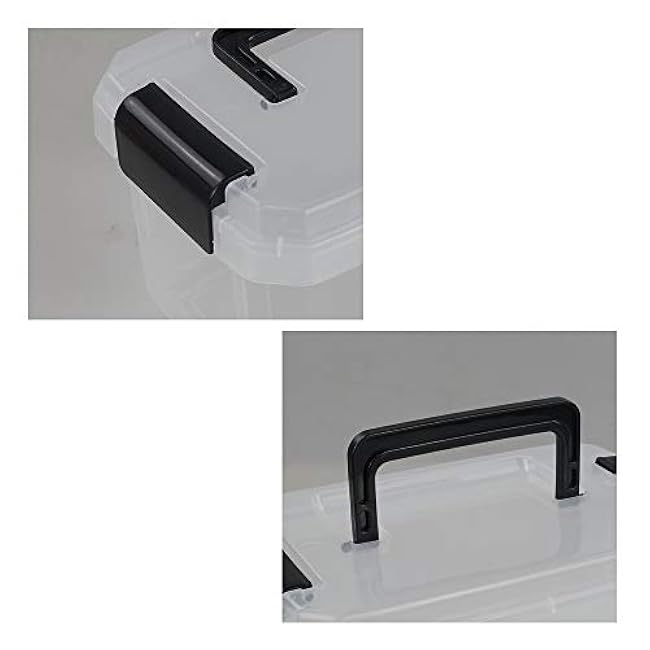 Plastic Storage Boxes, 4 Pack Small Clear Bins with Lids