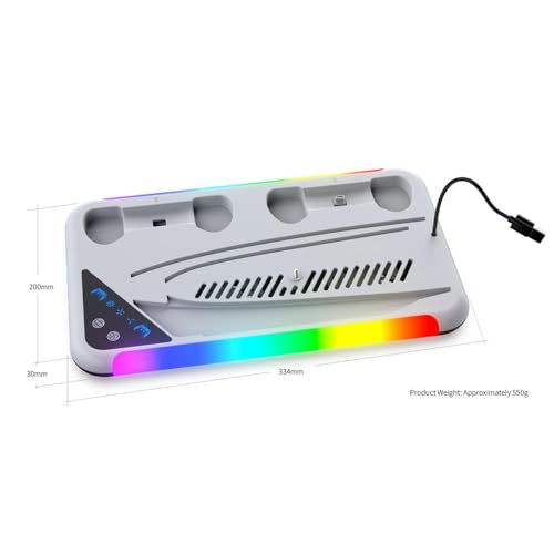 Image of PSS PS5 Slim Stand with Cooling Fan Station and Dual Controller Charging Station for PS5 /PS5 Slim Console Disc /Digital