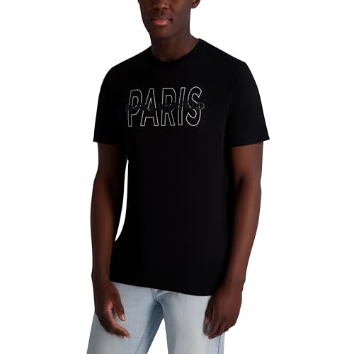 KARL LAGERFELD Men's Short Sleeve Crewneck Paris Logo Graphic Design T-Shirt3